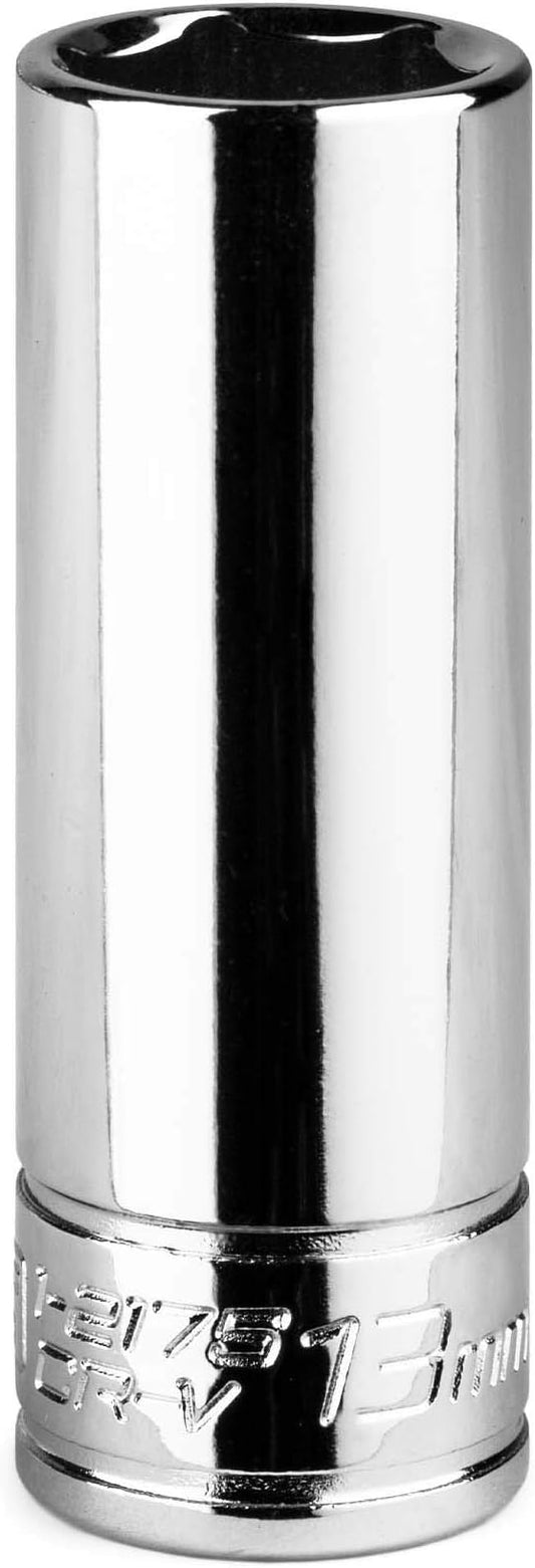 Capri Tools 13 mm Deep Socket, 1/4-Inch Drive, 6-Point, Metric