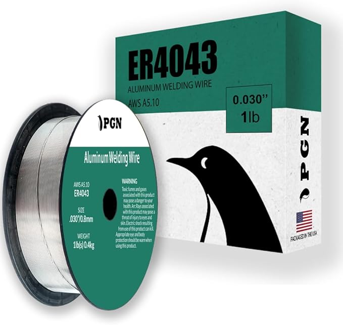 PGN Aluminum MIG Welding Wire - ER4043 .030 Inch - 1 Pound Spool - Aluminum MIG Wire with Silicon for Puddle Fluidity and Enhanced Weld Durability - For All Position Gas Welding
