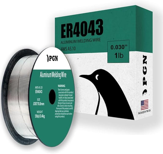 PGN Aluminum MIG Welding Wire - ER4043 .030 Inch - 1 Pound Spool - Aluminum MIG Wire with Silicon for Puddle Fluidity and Enhanced Weld Durability - For All Position Gas Welding