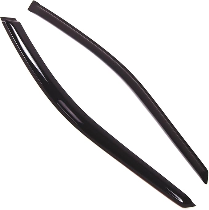 Tuningpros WD2-208 Dark Smoke 2 Pcs Set Window Visor (Outside Mount) Deflector Rain Guard Compatible with 1998-2002 Honda Accord Coupe