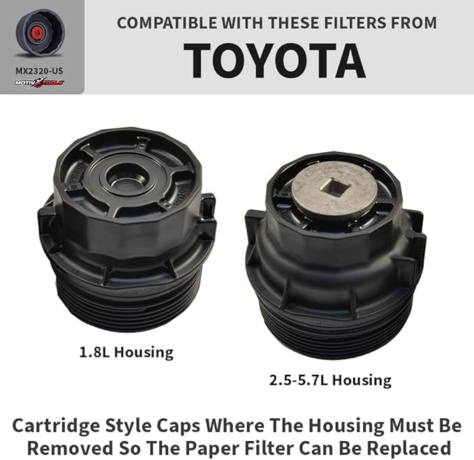 Motivx Tools Oil Filter Wrench for Toyota Camry, Tundra, Tacoma, 4Runner, RAV4 and More - 64mm 14 Flute Precision CNC Machined Aluminum Oil Filter Removal Tool