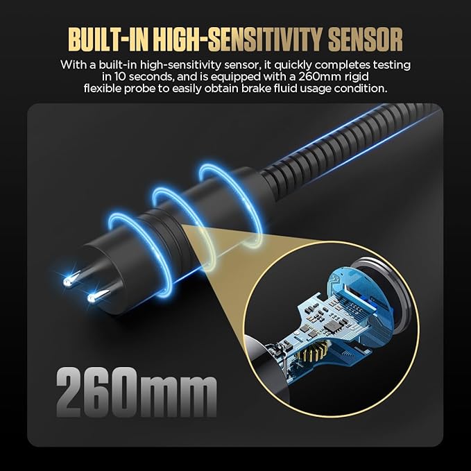 Brake System Bleeding Tools, AS501 Brake Fluid Tester,Automotive Oil Moisture Meter Detector for DOT-3/4/5/5.1,ENV4/ENV6,Built-in High-Sensitivity Sensor