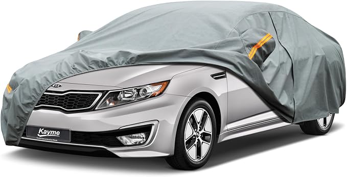 Kayme Heavy Duty Car Cover Custom Fit Kia Optima Waterproof All Weather for Automobiles, Full Exterior Covers Sun Rain UV Protection.（Deliver About 3-10 Days）