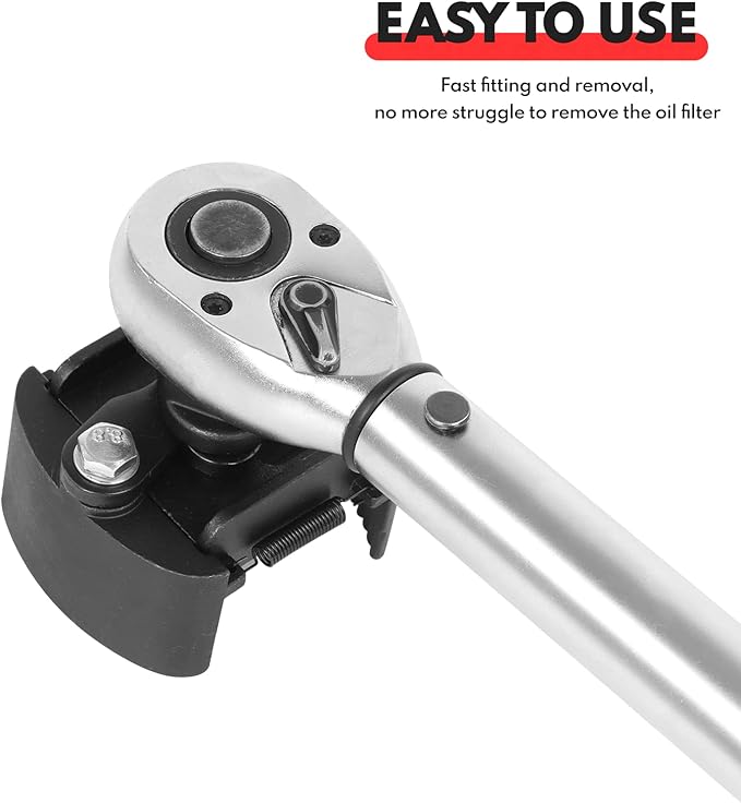BILITOOLS Universal Oil Filter Wrench Removal Tool Adjustable, 60-80mm (2.36-3.15 inch), 1/2" Drive
