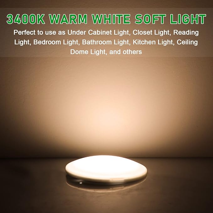 RV LED Ceiling Light,12v RV Lights Interior,4.5 inch Low Profile Puck Light for RV Interior, Camper, Trailer, Boat and Motorhome(Warm White 3400K, 6PCS)