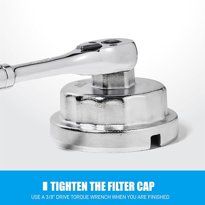 64mm Toyota Oil Filter Wrench,14 flute Cap Style oil filter removal tool for Toyota, Camry, Lexus, Tundra, 4Runner, Highlander, RAV4 and More with 2.5L to 5.7L Engines