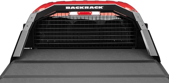 RealTruck BACKRACK Cab Safety Screen | Black, No Drill | SC9002 | Fits 2019-2025 Chevrolet/GMC Silverado/Sierra 1500; 2022 Chevrolet Silverado 1500 LTD, Compatible w/Trace Racks (TR9002)