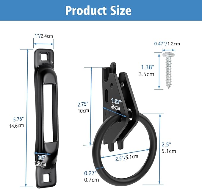 10 Pack E-Track O-Rings with 10 Pack Single Slot Tie-Downs, Black Powder Coated E Track Accessories Set for Cargo Loads, Ratchet/Cam Straps in Flatbeds Trailers Vans Trucks Pickups Tie Down