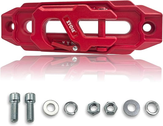 Winch Fairlead with Tow Hook,7075 Aluminum Hawse Fairlead with High Strength Alloy Steel Forged Winch Hook, 20000lb Winch Fairlead Hook (Red)