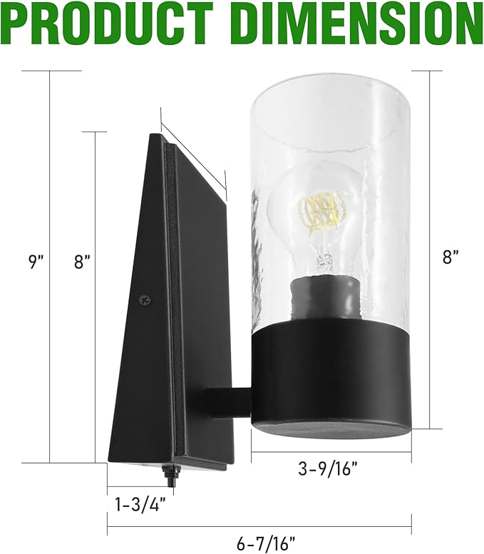 12V LED RV Wall Sconce with Switch(1X E26 Bulb Included), 12Volts RV Interior Light Fixture with Water Glass Shade, RV Bedside Reading Light for RV Boat Motorhome Caravan Trailer