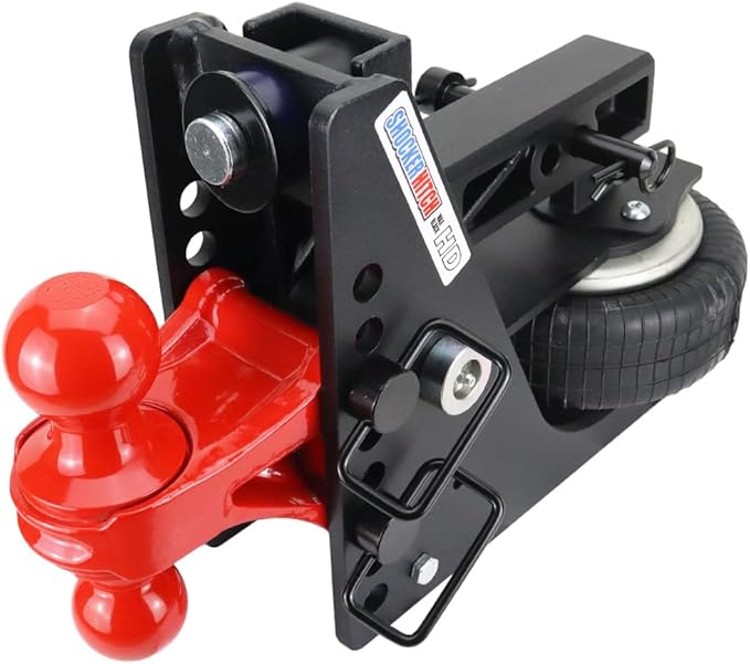 Shocker HD Max Air Hitch & Combo Ball, Fits 2" Hitch Red Combo 2" & 2-5/16" Balls