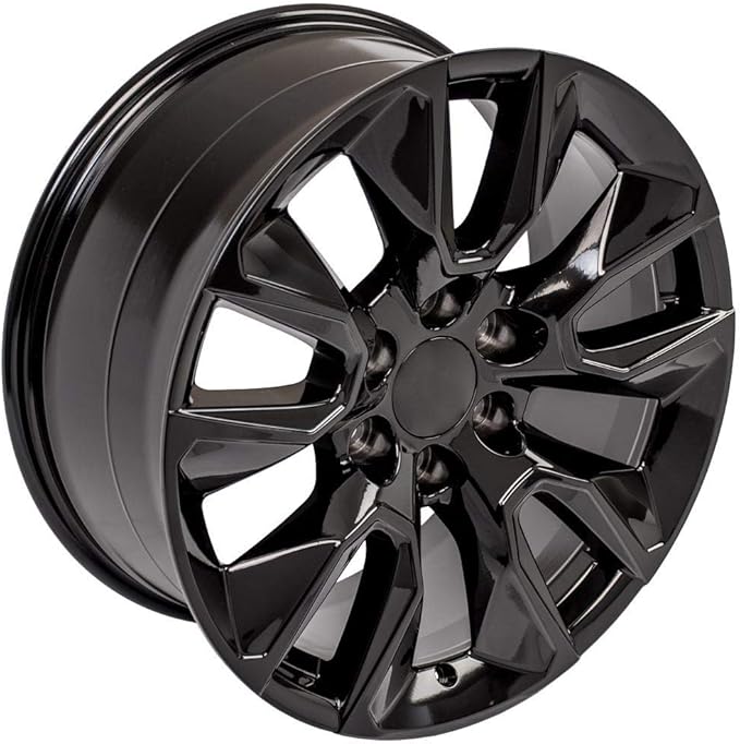 OE Wheels CV32 20 Inch Rim Fits Silverado 1500 RST Style 6x139.7 20x9 Gloss Black - Hollander 5916 (1)