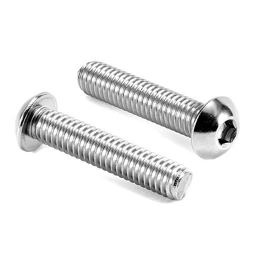 1/4-20 x 1-1/2" Button Head Socket Cap Bolts Screws, 20Pcs 304 Stainless Steel 18-8, Allen Hex Drive, Bright Finish by SG TZH(with Hex Spanner)