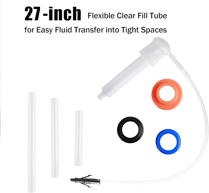 Automotive Fluid Transfer Hand Pump, 30cc Capacity for Gallon Bottles, Oil and Antifreeze Transfer, Wide Mouth Quart Bottles