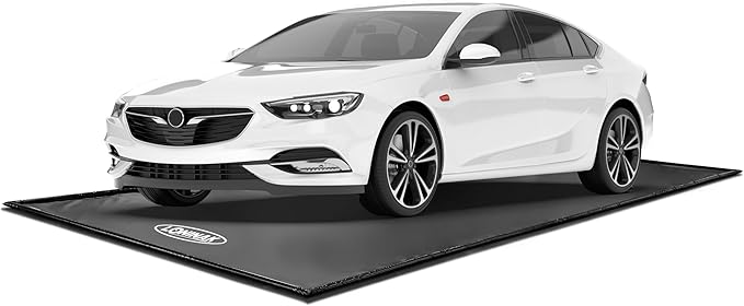 Garage Floor Mat Easy to Clean 7'9"x16' Heavy-Duty PVCContainment Mat with Waterproof Containment Protection for Cars SUVs Trucks Parking Garages Non-Slip Durable Containment Mat Multiple