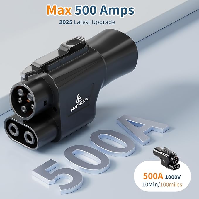 Tesla Supercharger to CCS1 Adapter (2025) - 1000V/500A Fast Charging NACS to CCS Compatible with Select EVs