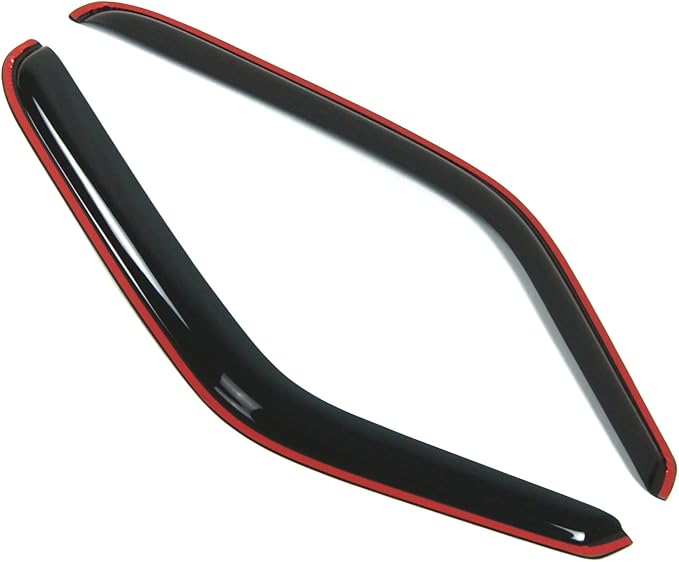 Tuningpros WD2-189i-2P Dark Smoke 2 Pcs Set Window Visor (in-Channel) Deflector Rain Guard Compatible with 1993-2011 Ford Ranger