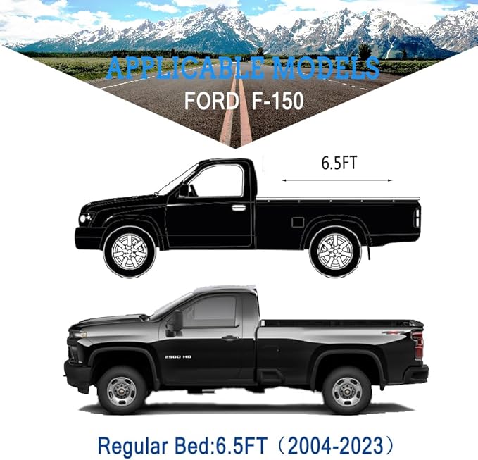 7 Layers Truck Cover Waterproof Custom Fit Ford F150 Regular Cab 6.5ft Bed from 2004 to 2025, 7 Layers Heavyweight Pickup Car Cover Outdoor Indoor Sun UV Rain Snow Wind Protection.