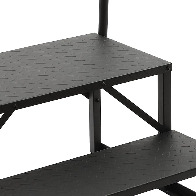 RV Steps with Handrail, 2 Step RV Ladders with Anti-Slip Pedals, Mobile Home Stairs for Travel Trailers, Heavy Duty Camper Steps for Camper, Porch, Spa