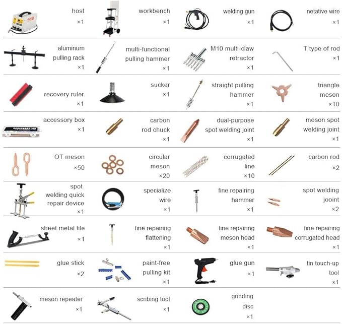 Spot Welder Dent Puller Steel Dent Pulling Machine Dent Repair Kit F90E Spot Welding Machine 3KW Stud Welder Dent Puller Machine Body Repair Removal Tools, 220V
