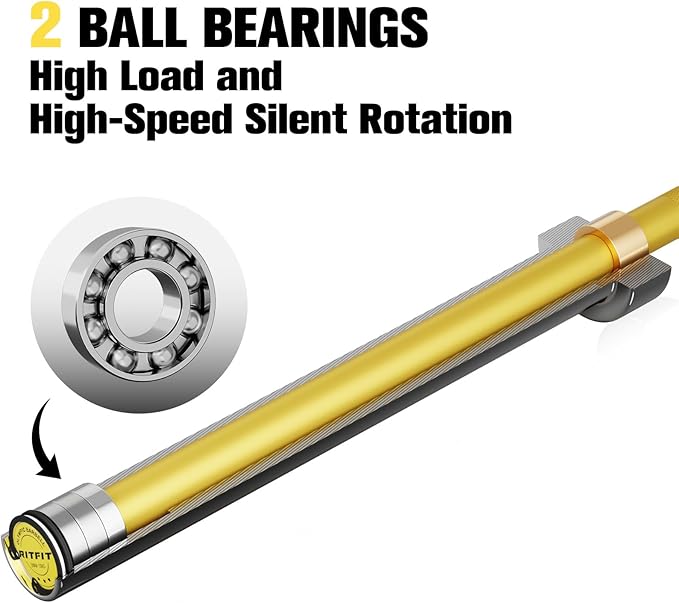 RITFIT 7FT Olympic Barbell for Strength and Weightlifting Training - 2 Inch Olympic Bar for Squat, Deadlift, Bench Press, Curl, Overhead Press - 500lbs/1000lbs/1500lbs Capacity
