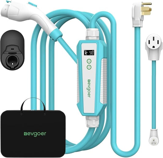 Level 2 EV Charger, 40A 240V Portable EV Home Charging Station, Schedule Time 8-40A Adjustable Current Electric Vehicle Charger Compatible with All J1772 EVs (20 ft)