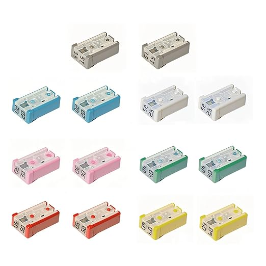 14 Pcs Slotted Automotive MCASE 15A 20A 25A 30A 40A 50A 60A 32V Mini Shaped Cartridge Fuse Kit