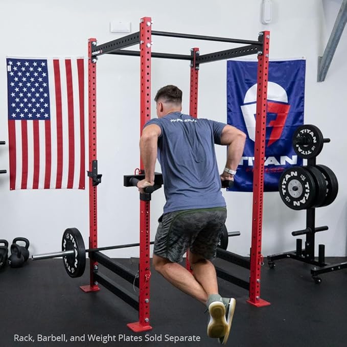 Titan Fitness T-3 Series Y-Dip Bar, Rack Mounted Dip Attachment, 500 LB Capacity, Fits 2 x 3 tubular steel