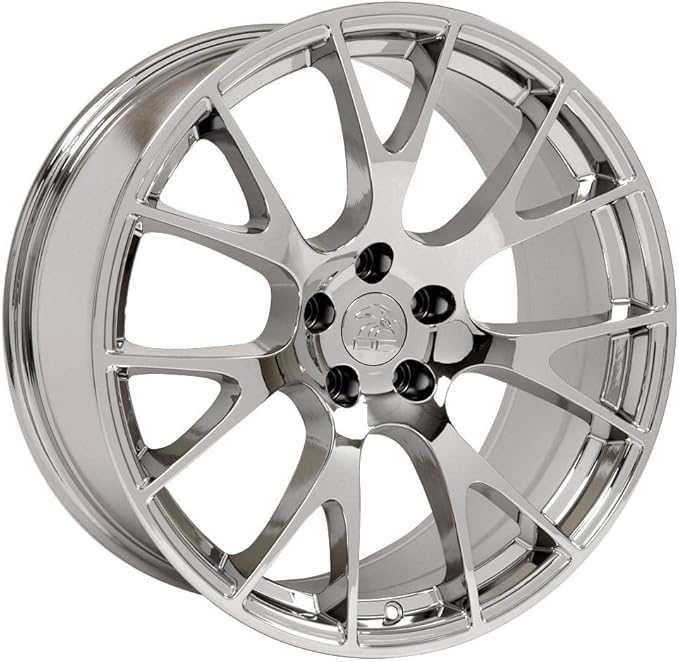 OE Wheels DG69 22 Inch Rims and Tires Fit Ram Hellcat Style 5x139.7 22x10 Chrome - TerraMax RT 33x12.50/22 (Set of 4)