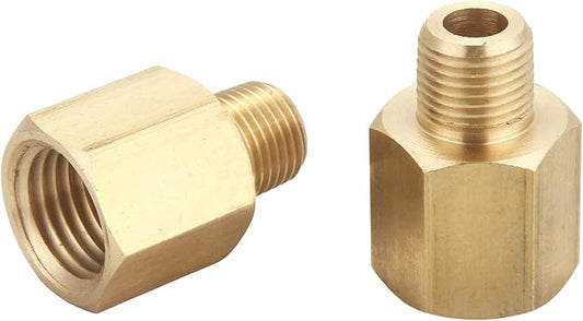 1/4 Inch Female to 1/8 Inch Male, Reducing Adaptor Brass Pipe Fitting, NPT Adaptor, Thread 0.375" OD × 0.5" ID, Pack of 2
