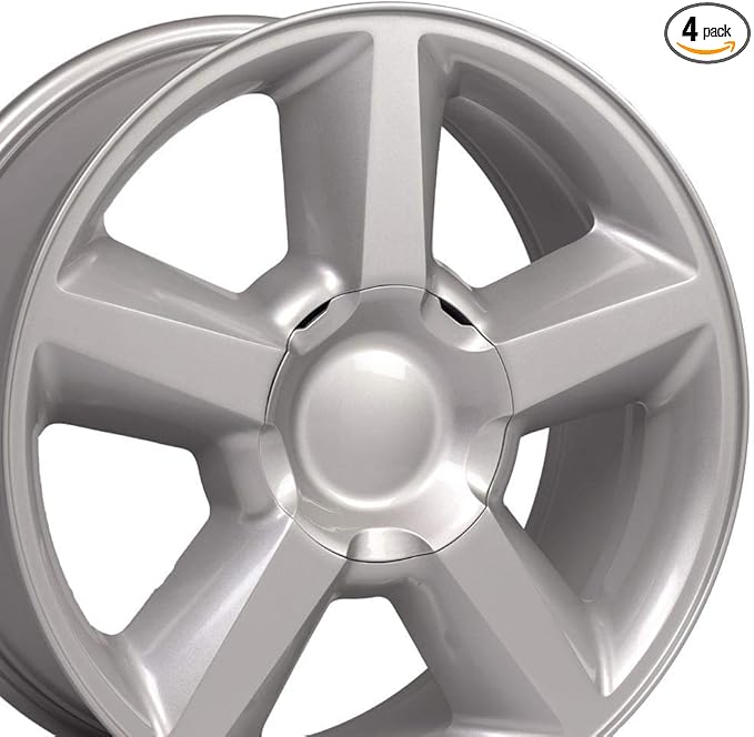 OE Wheels CV83 20 Inch Rims Fit Tahoe Style 6x139.7 20x8.5 Gloss Silver - Hollander 5308 (Set of 4)