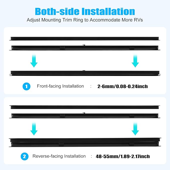 42" W x 22" H RV Window Horizontal Sliding, DOT Certified - Shatterproof Tempered Tinted Glass, with Net Screen and Trim Ring, Teardrop Replacement Trailer Camper Window