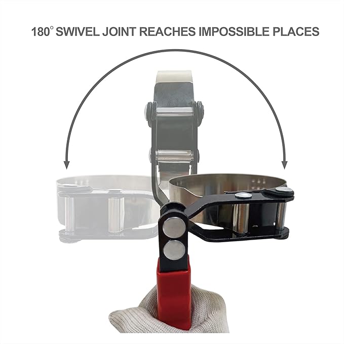 4PCS Oil Filter Wrench Set Truck Swivel Gripper, 180-Degree Swivel for Improved Access, Automatically Tightens on Filter