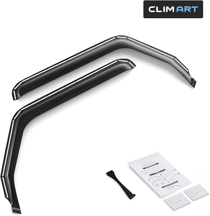 CLIM ART in-Channel Incredibly Durable Rain Guards for Jeep Wrangler JL 2018-2026/Jeep Gladiator 2020-2026, Original Window Deflectors, Vent Window Visors, Vent Deflector, 2 pcs. - 318169