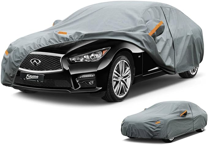 Kayme Heavy Duty Car Cover Custom Fit Infiniti Q50 (2013-2025) Waterproof All Weather for Automobiles, Full Exterior Covers Sun Rain UV Protection.（Deliver About 3-10 Days）