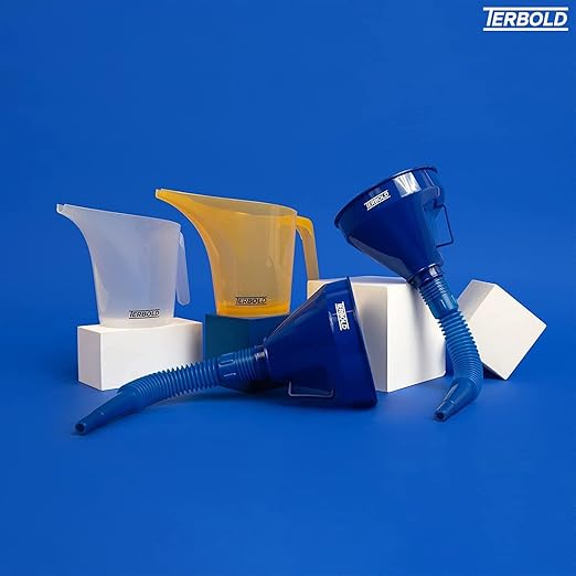 Automotive Flex Funnel with Hose | Wide Mouth Flexible Oil Funnel for Automotive Use - Gas, Transmission Fluid, Car Fuel, Oil Change (Black)