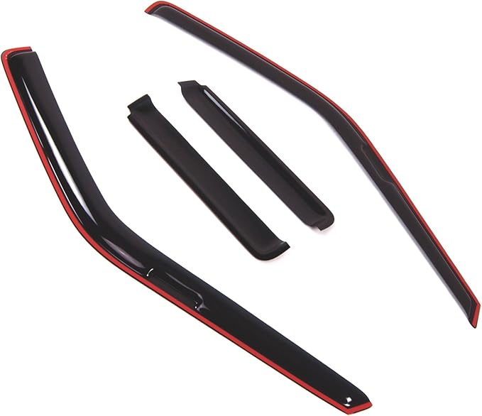 Tuningpros WD2-553i Dark Smoke 4 Pcs Set Window Visor (in-Channel) Deflector Rain Guard Compatible with 1990-1995 Nissan Pathfinder