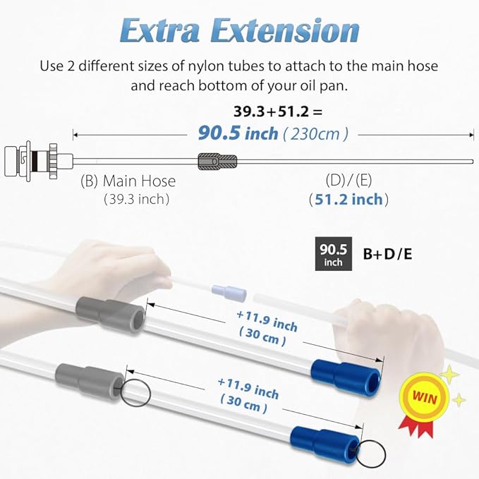 FIRSTINFO A1107USY3 Patented 10.5L / 2.7 Gallon Taiwan Pneumatic/Manual Oil Vacuum Extractor | Oil Change Pump | 47 Inch Tube