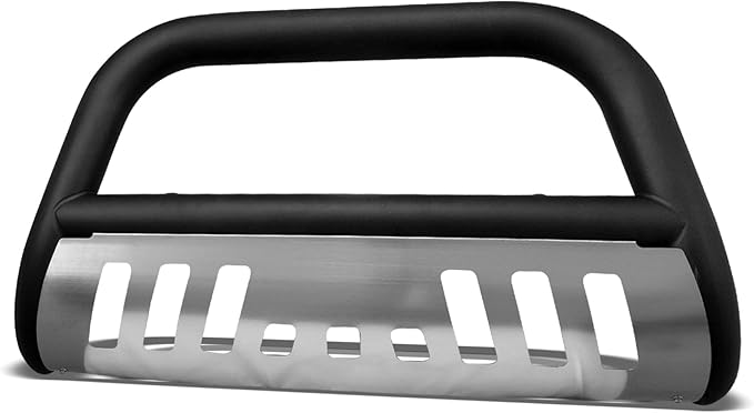 Armordillo 8705230 Classic Series Bull Bar - Matte Black with Aluminum Skid Plate Fits 2019-2021 Chevy Silveardo/GMC Sierra 1500