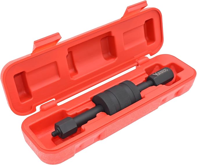 Diesel Injector Puller Tool with Slide Hammer, Fuel Injector Removal Tool with M8 M12 M14 Thread Adapters, Common Rail Injector Remover