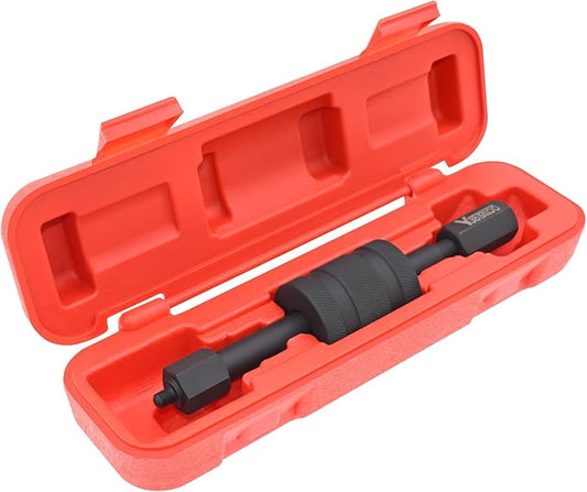 Diesel Injector Puller Tool with Slide Hammer, Fuel Injector Removal Tool with M8 M12 M14 Thread Adapters, Common Rail Injector Remover