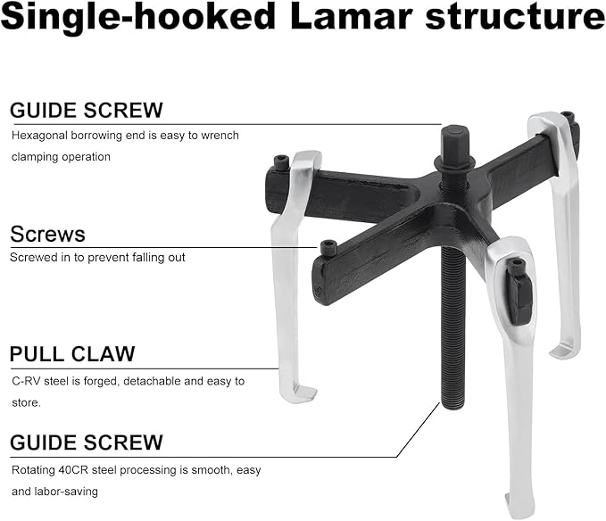 ChgImposs 8" 2 Jaw 3 Jaw Gear Puller, Adjustable Bearing Puller, Reversible Removal Tool for Internal External Pulling, Puller Tool for Removal of Pulleys Flywheels Bearings Gears