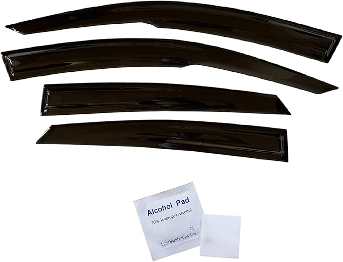 2016-2021 Tape-On Rain Guards for Honda Civic Sedan Side Window Visor Deflectors EX EX-L LX Sport Touring Durable Vent Shades 2017 2018 2019 2020