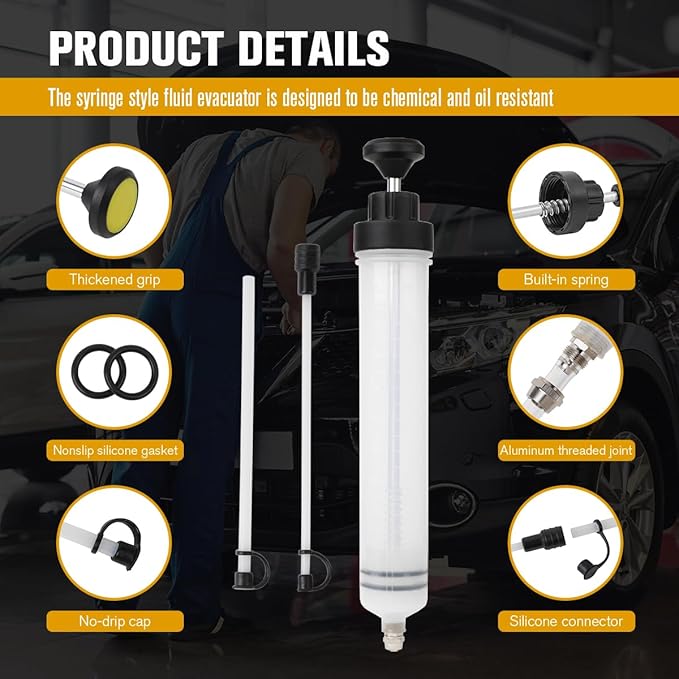 Fluid Extractor, Automotive Fluid Extractor Pump Manual Fuel Suction & Filler, Efficient Oil Extractor Pump for Fluid Extraction (500CC