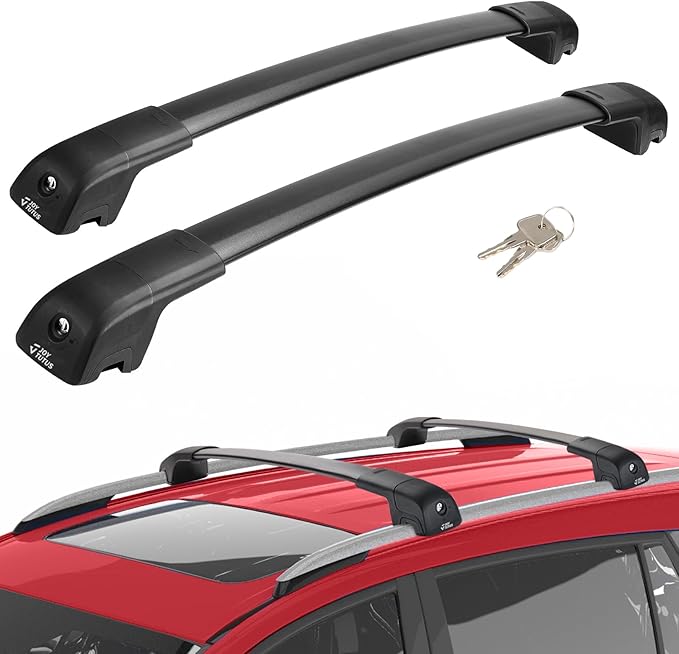 JOYTUTUS Roof Rack Cross Bars Compatible with Toyota RAV4 2013-2018 with Side Rails, Aluminum Anti-Rust Car Cross Bar for Rooftop Cargo Carrier Bag Kayak Bike Snowboard