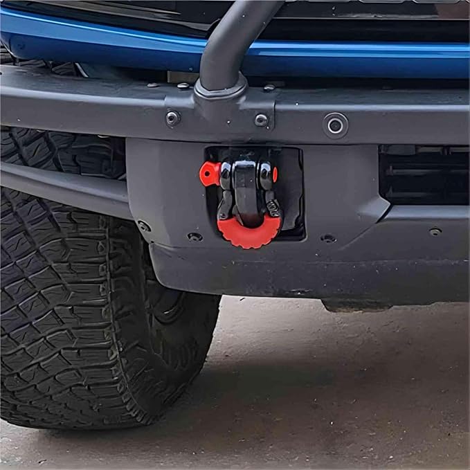 4 Pack 3/4 Inch D Ring Shackle, Heavy Duty D Ring Towing Shackle with 7/8 Pin, Maximum Break Strength 41887 Lbs, 19 Ton, Bow Shackle for Tow Strap, Winch, Off Road, Towing, Vehicle Recovery