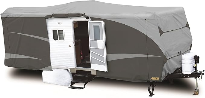 ADCO 52245 Designer Series SFS Aqua Shed Travel Trailer RV Cover - 28'7 Inch - 31'6 Inch, Gray