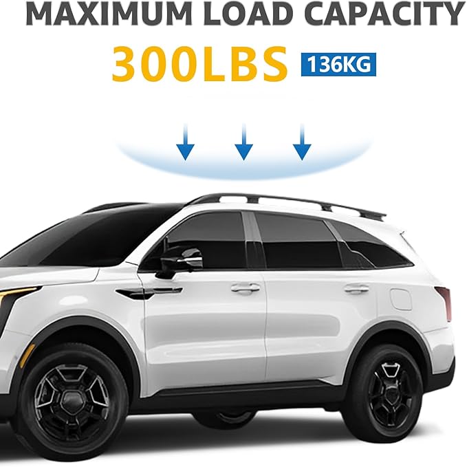 Roof Rack Cross Bars Compatible with Kia Sorento X-Pro & X-Line 2021-2025 (with Raised Side Rails), Heavy Duty 300 LBS Anti-Theft Lock Cargo Carrier Rooftop Crossbar for Bike, Basket Snowboard Luggage