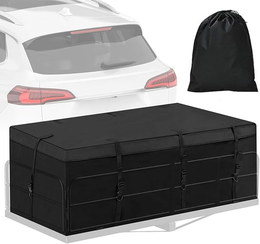 Hitch Mount Cargo Carrier Bag 100% Waterproof Cargo Traveling Bag for Car Truck SUV Vans' Hitch Trays, 12.5 Cubic Feet Heavy Duty Vehicle Soft Shell Safe Steady Durable Soft (Hitch Cargo Bag)