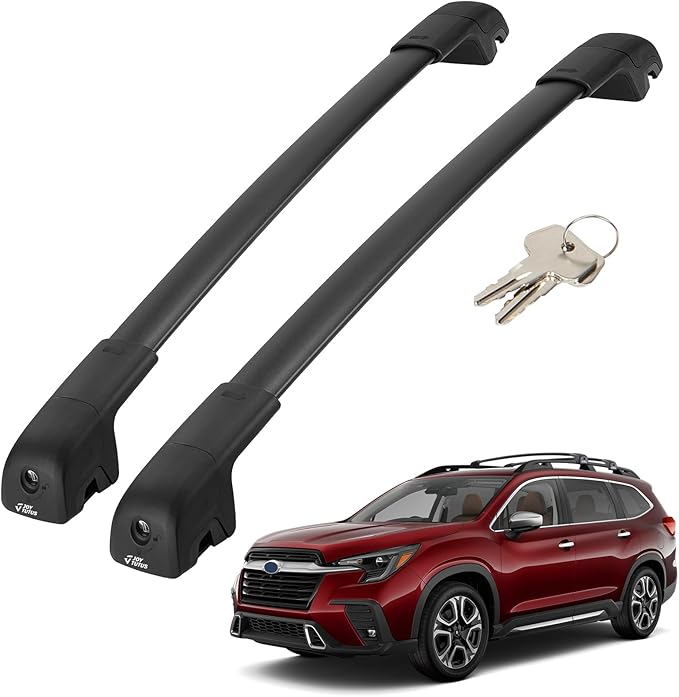 JOYTUTUS Lockable Car Roof Rack Cross Bars Compatible with Subaru Ascent 2019-2025, 220LB Aluminum Crossbars for Roof Racks Suitcases Kayaks Canoes Bikes Skis Snowboard